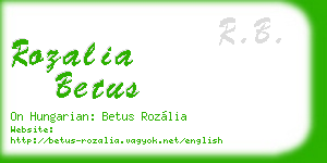 rozalia betus business card